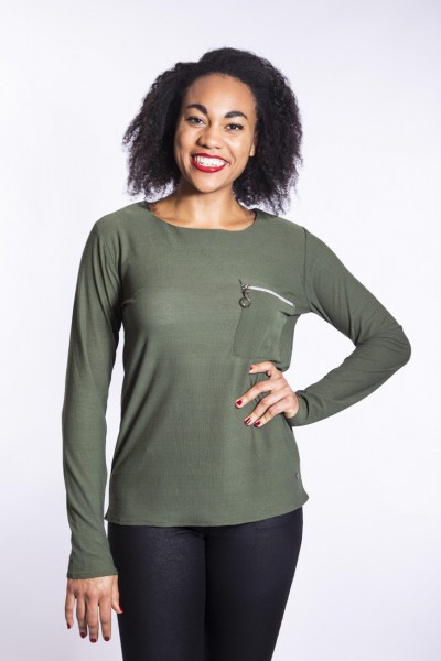 Blůza s kapsou na zip ILT10756KH