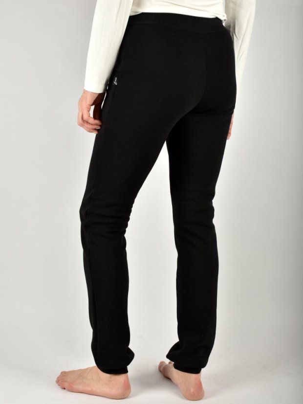 BEATRIX teplé úzké tepláky s kapsami - černé L36 - Velikost: L