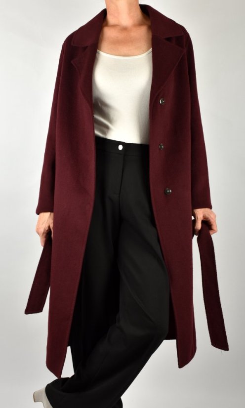 Dámský kabát MANISA - bordo - Velikost: EU40