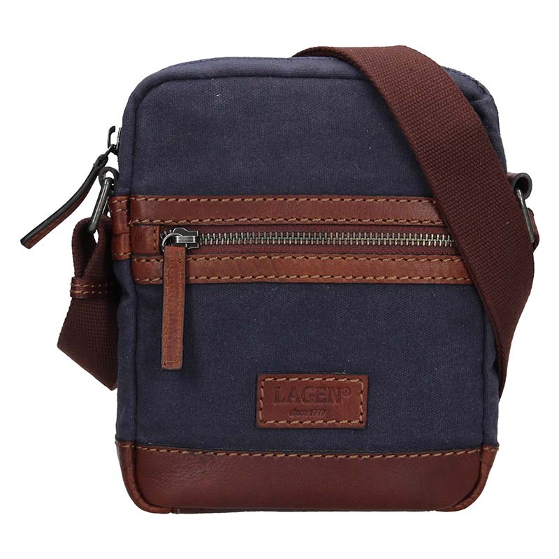 CROSS BODY dámská kombinovaná modrá a hnědá LA22409