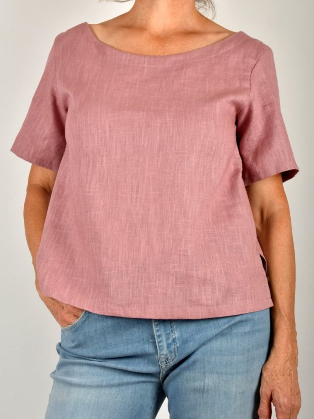 Dámský lněný top DAVY - Velikost: EU46