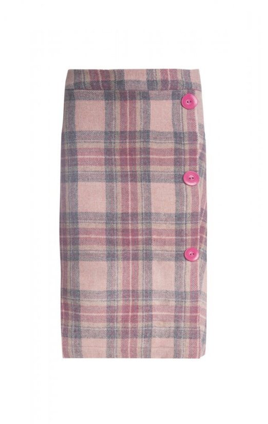 Zimní sukně  DH - růžová kostka