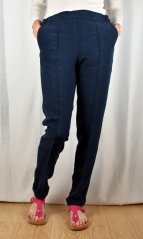 Lněné letní kalhoty - modré