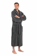 Pánský župan ATHENA se šálovým límcem - šedý