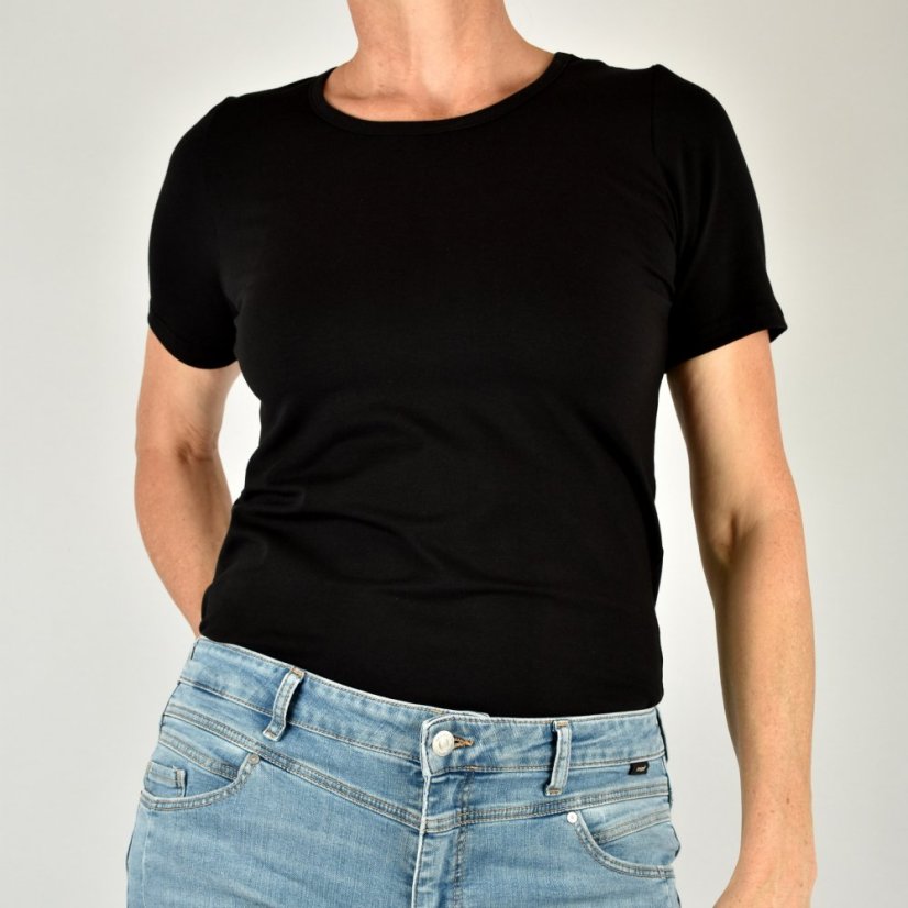 MAJA triko BASIC s krátkým rukávem - černé