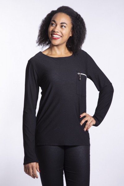 Blůza s kapsou na zip ILT10756BLC