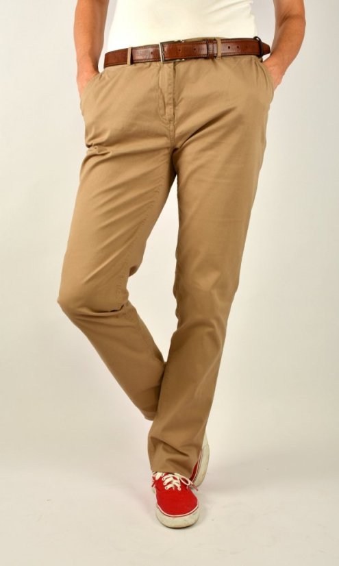 Dámské Chino kalhoty HOUSTON Slim Fit L36 - béžové - Velikost: EU46