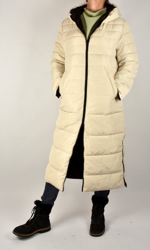 Oboustranný zimní kabát PICOLIEN Soft Sand - Velikost: EU50