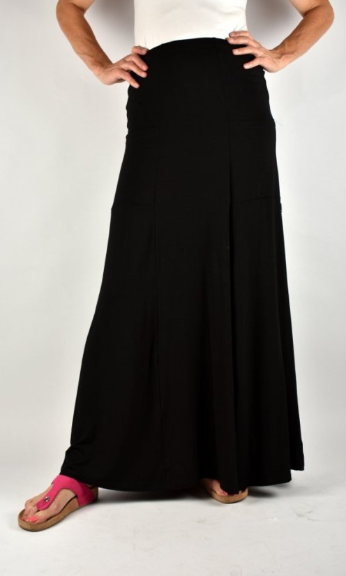 LOTTA prodloužená černá sukně s kapsami