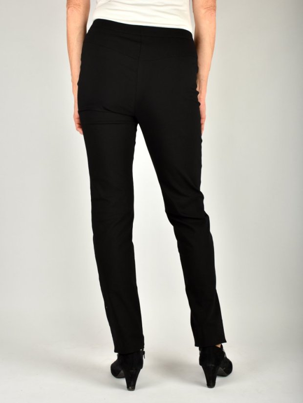 Dámské kalhoty UOMO  19750 slim fit - černé L34 - Velikost: EU48