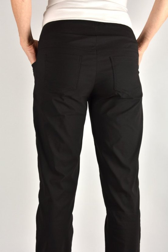 Dámské prodloužené kalhoty DITA s kapsami - černé, hladké, teplejší