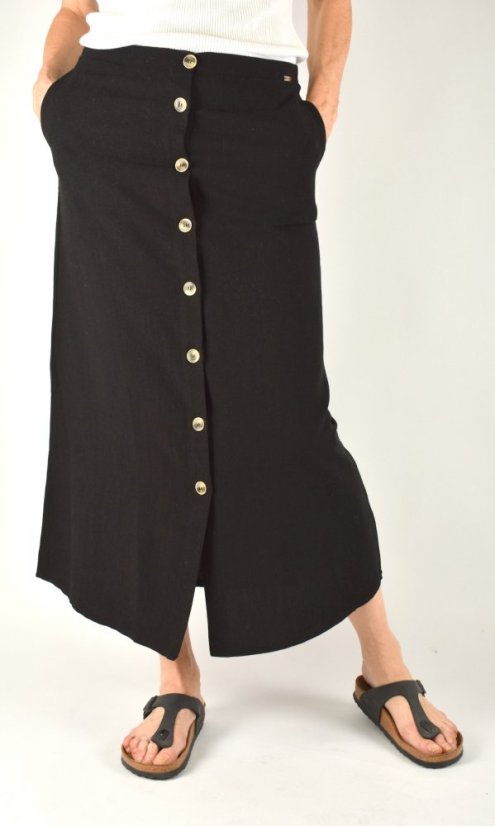 Letní propínací sukně HILA s kapsami - černá