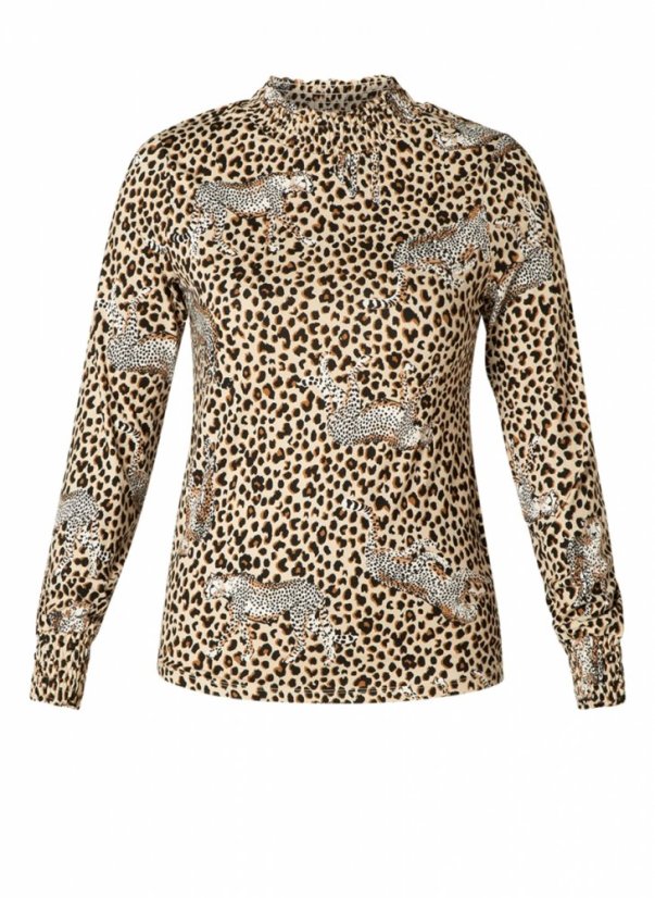 Top BEIGE s vrapovaným výstřihem a rukávy