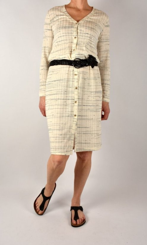 Dlouhý cardigan - šaty na zapínání Light Beige Melange - Velikost: EU48