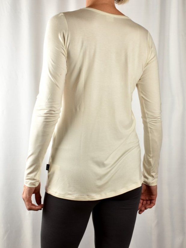 Triko BASIC s kulatým výstřihem a dlouhými rukávy - smetanové - Velikost EU: 44