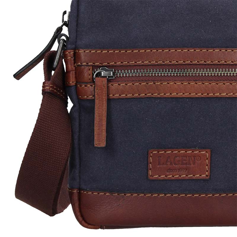 CROSS BODY dámská kombinovaná modrá a hnědá LA22409