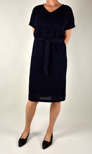 Letní pletené šaty s krátkým rukávem Deep Blue