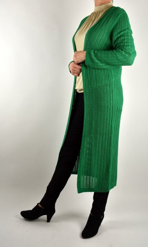 Dlouhý pletený cardigan TOSCA - zelený
