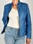 BECCA  kožená bunda na zip - blue Antique - Velikost: M