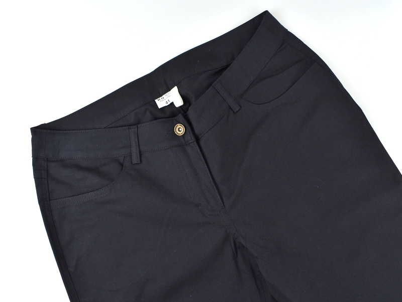 Lehké plátěné kalhoty D112261CEL36 - BLACK