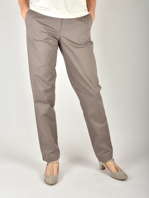 HÁTA dámské plátěné kalhoty s gumou D112537 - šedé L36 - Velikost: EU42