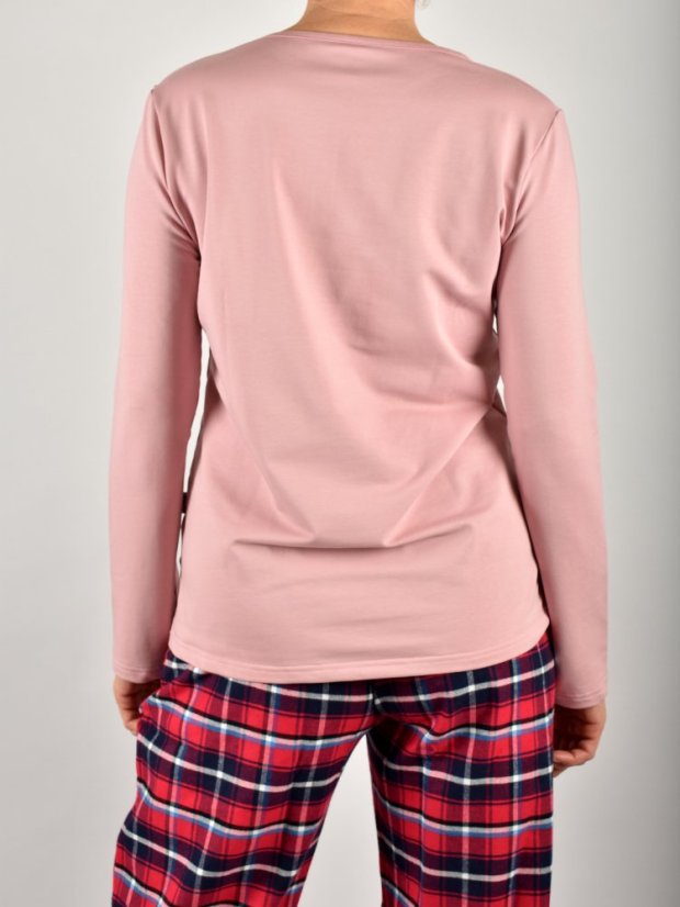 Pyžamové / domácí triko JARKA s dlouhým rukávem  - růžové - Velikost: EU46