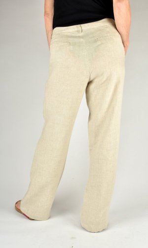 Široké dámské lněné kalhoty MIA 4275 Wide Leg L38 - Velikost: EU38
