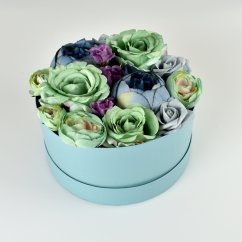 Květinová krabička "Mentol a fialová"