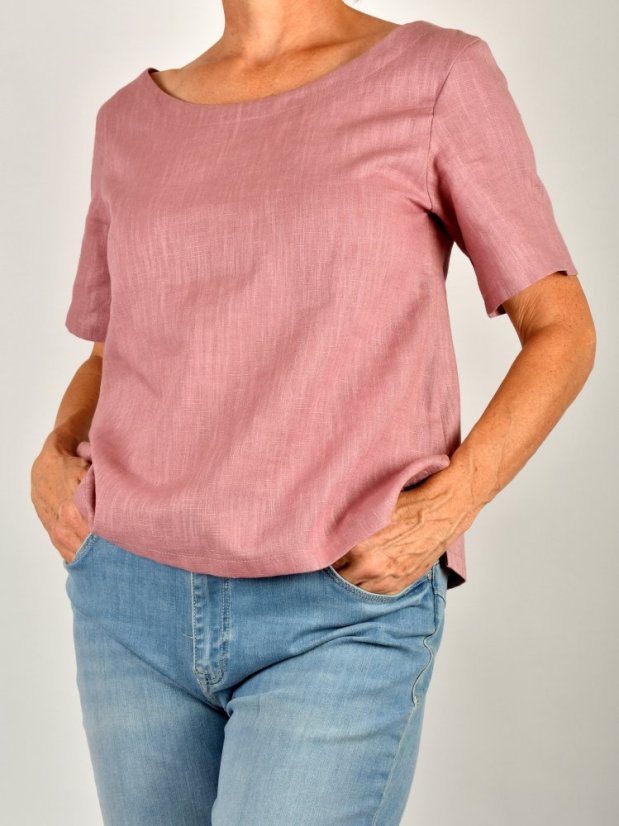 Dámský lněný top DAVY - Velikost: EU46