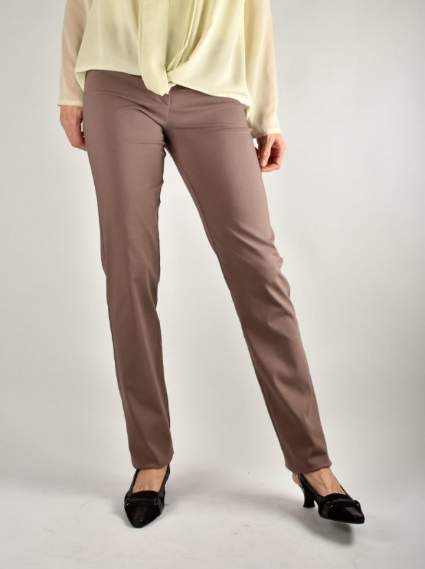 Prodloužené kalhoty dámské UOMO - světle hnědé