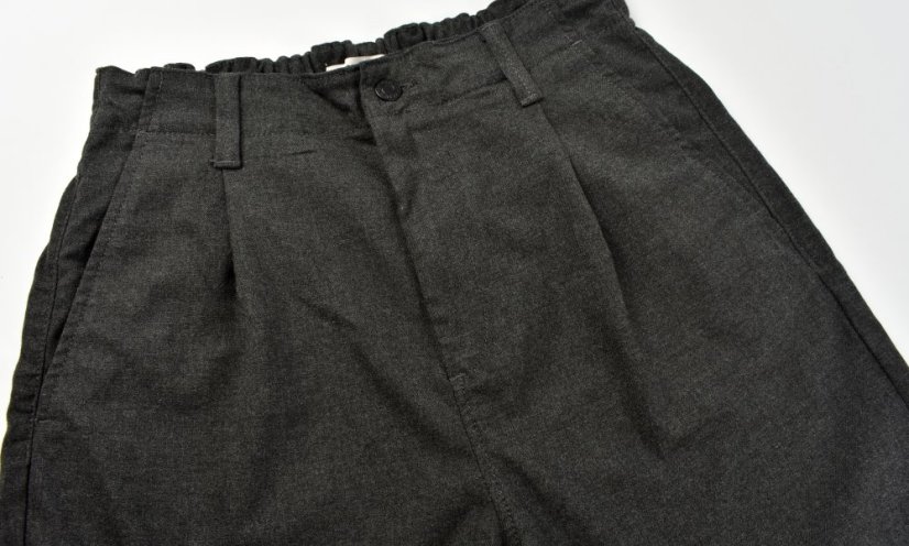 PERA Dark Grey Checked dámské prodloužené kalhoty se širokými nohavicemi L34