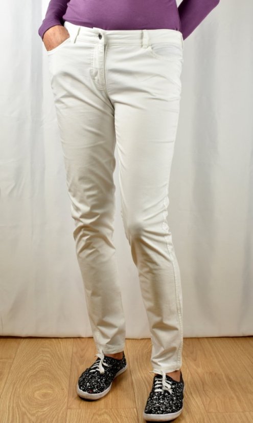 Lehké plátěné kalhoty D112261BIL34 - WHITE - Velikost: EU40