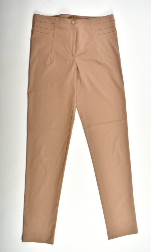 Dámské kalhoty UOMO  19750 slim fit - světle béžové L34