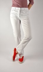 CORA - plátěné kalhoty džínového střihu - bílé L34