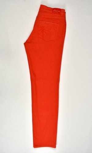 CORA kalhoty džínového střihu - červené L34 - Velikost: EU48