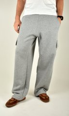TOM pánské teplákové kalhoty street wear s kapsami - šedé L36