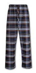 LUDVA 1900 pánské pyžamové/domácí kalhoty flanelové - modro béžová kostka L38
