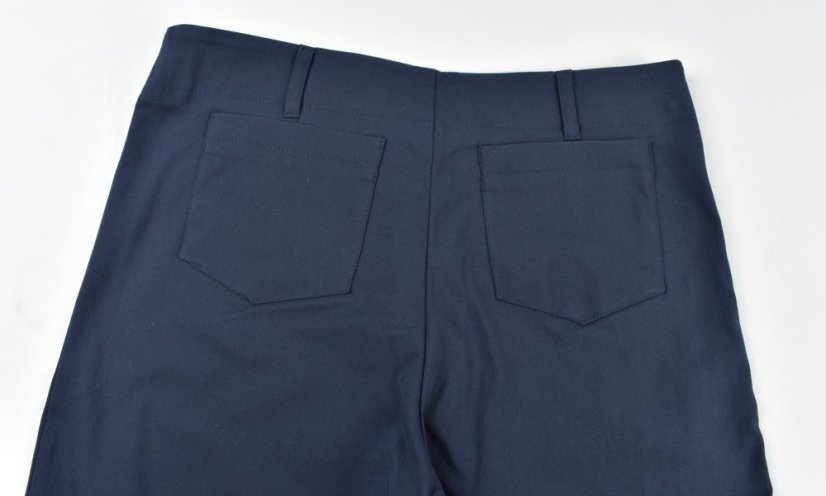 Dámské kalhoty UOMO 19733 s rovnými nohavicemi  - modré L34 - Velikost: EU50