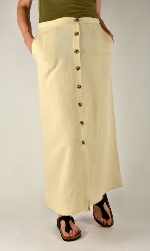 Letní propínací sukně HILA s kapsami - béžová - Velikost: EU46