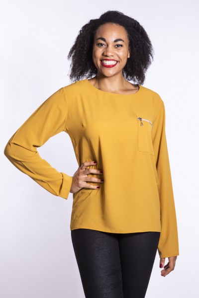 Blůza s kapsou na zip ILT10756YL - Velikost: 3XL