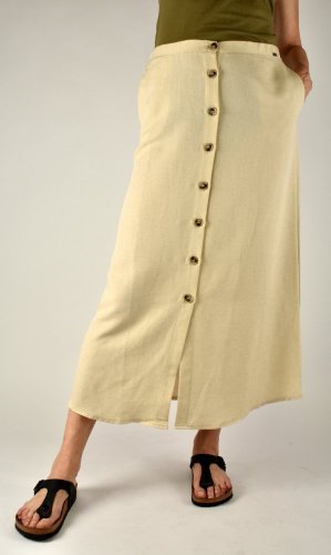 Letní propínací sukně HILA s kapsami - béžová