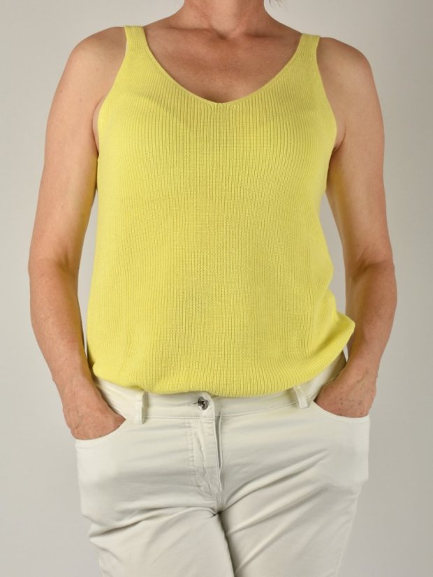 Dámský top z jemného úpletu - Pastel Yellow - Velikost: EU46