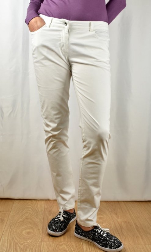 Lehké plátěné kalhoty D112261BIL34 - WHITE - Velikost: EU40