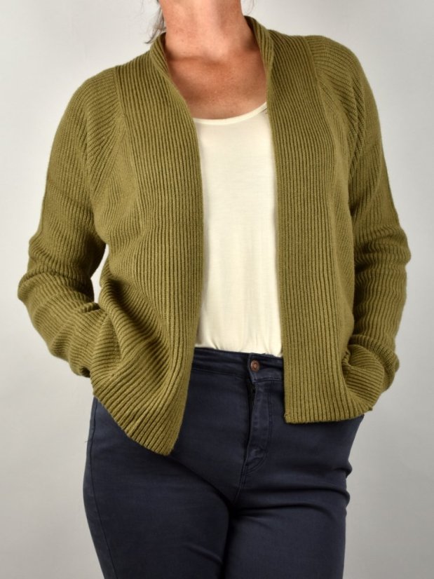 Krátký dámský kardigan PELIN Army