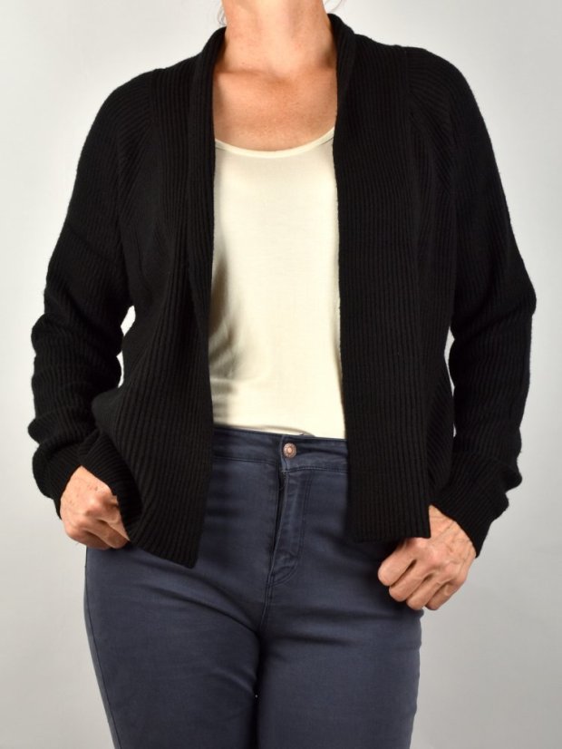 Krátký dámský kardigan PELIN Black - Velikost: EU52