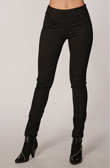 Dámské prodloužené kalhoty DITA s kapsami - černé, úplet