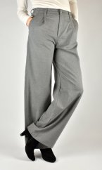PERA Grey Smart Sporty - dámské prodloužené kalhoty se širokými nohavicemi L34