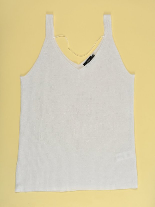 Dámský top z jemného úpletu - White