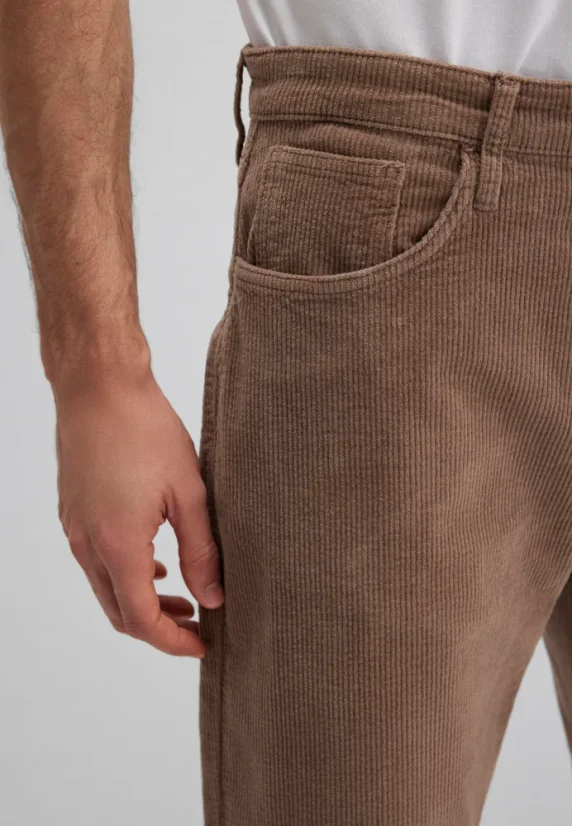 Pánské manšestrové kalhoty LISBON  - světle hnědé L36