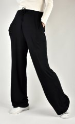 BERENIKA II volné široké kalhoty - černé, bez rozparku L36